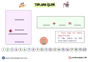 1. SINIF TOPLAMA ISLEMI SABLONU GORSEL 1