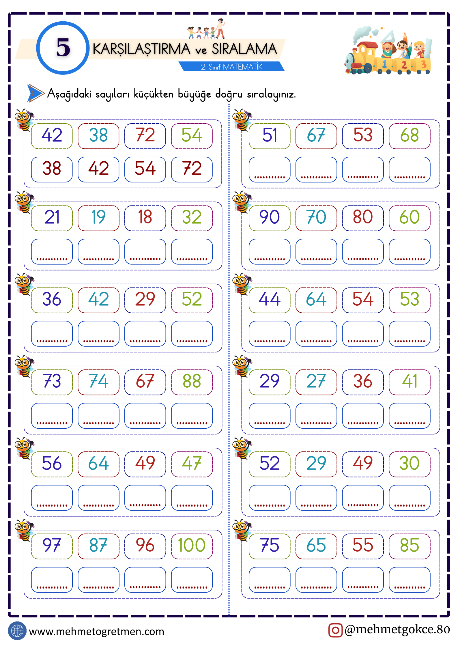 2. Sınıf Matematik Sayıları Karşılaştırma ve Sıralama PDF 1 SAYILARI KARSILASTIRMA ve SIRALAMA